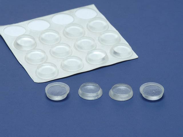 25 Clear Vinyl 1/2'' Self-Adhesive CylindricalBumpers