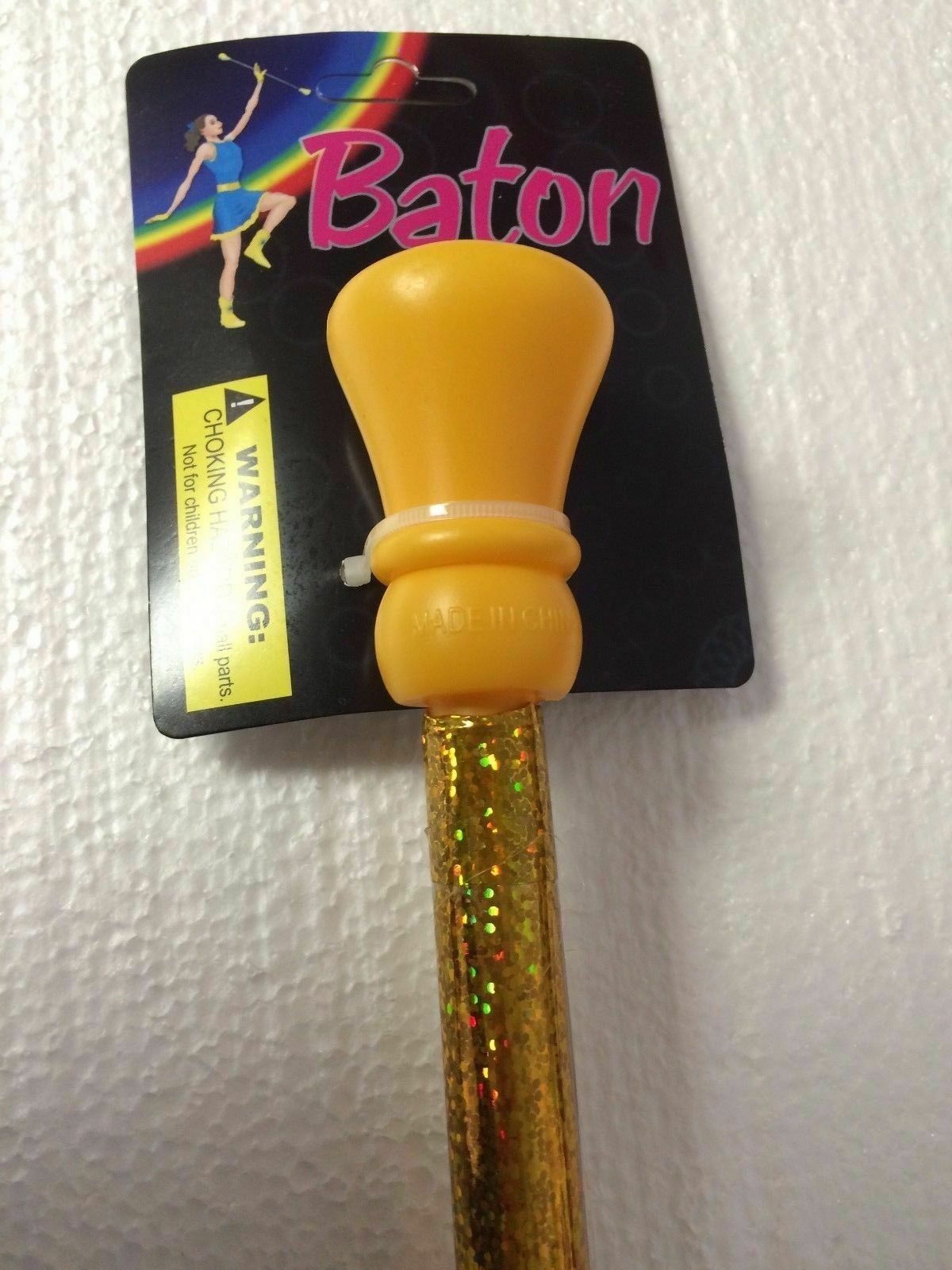 24'' Plastic Glitter Baton (Yellow)