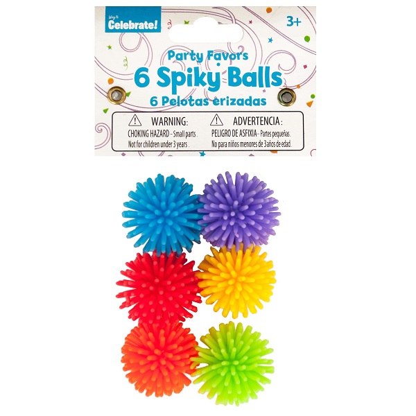 6 Spiky Balls - Great For Party Favors!
